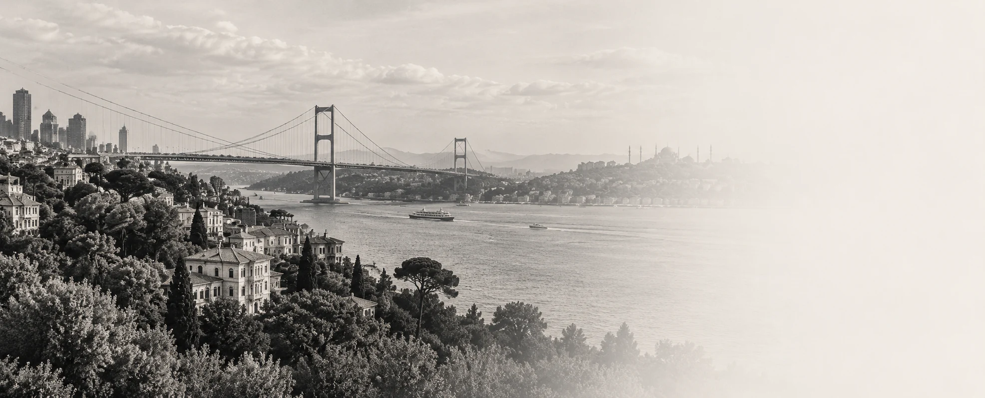 İstanbul Boğazı ve köprü manzarası
